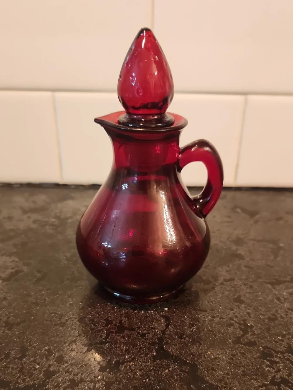 Avon Ruby Red Glass Cruet with Stopper
